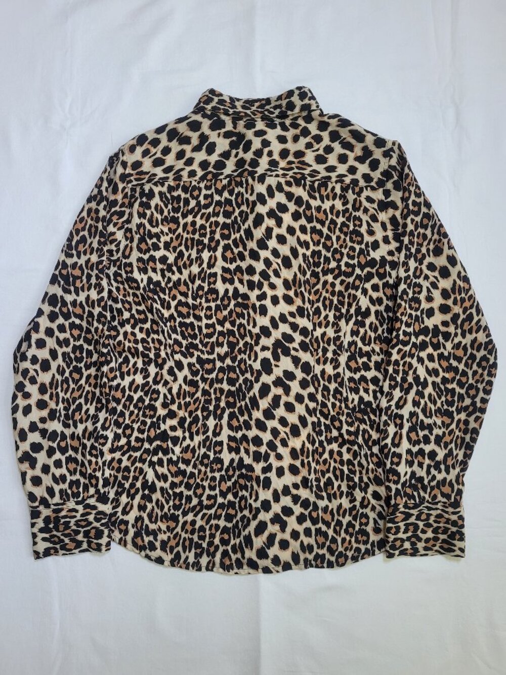 Cynthia Rowley Leopard Print Button Up Blouse Top Animal Print Large Mob Wife - Picture 3 of 11